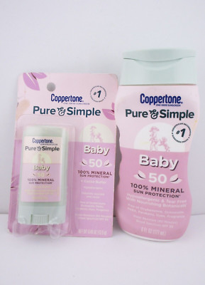 Coppertone Pure & Simple Baby 6 fl oz & Stick 0.49 oz SPF 50 - FREE SHIPPING