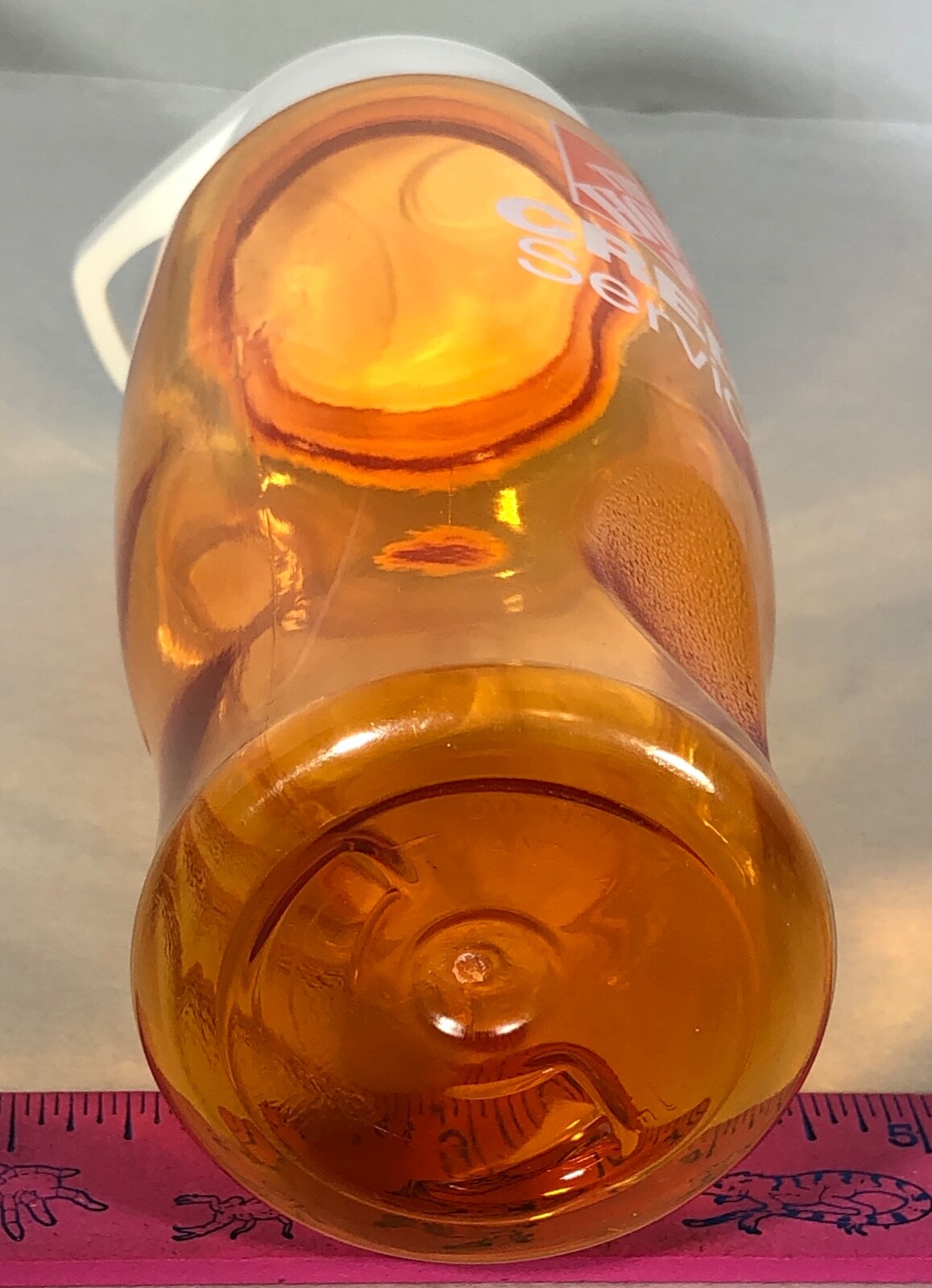 HOME DEPOT WATER BOTTLE 24 OZ BPA FREE TRANSLUCENT ORANGE PLASTIC SPOUT ON TOP