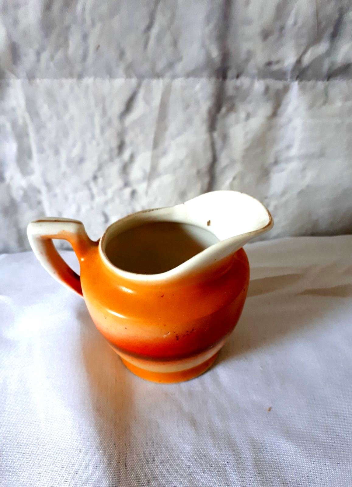 Vintage 3'' Jug  Burnt Orange Tree Windmill Lake Made In Japan