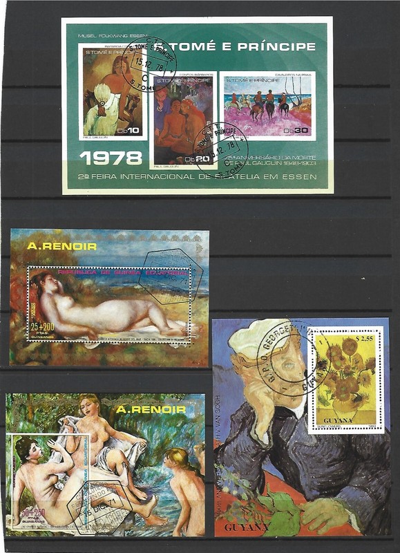 4 Blocs Obliteres - Tableaux Divers - Voir Scan