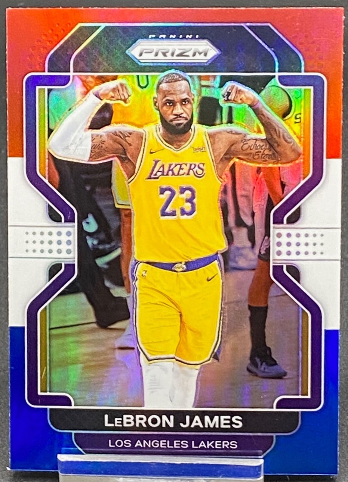 2021-22 PANINI PRIZM RED WHITE BLUE LEBRON JAMES LAKERS | eBay