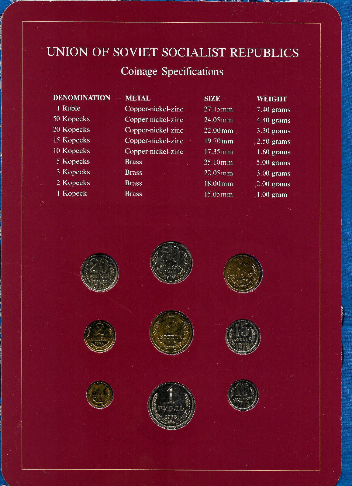 Coin Sets of All Nations USSR Russia UNC All  1978 but 50 Kopecks 1979 100284