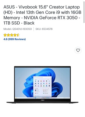 ASUS - Vivobook 15.6'' Creator Laptop (HD) - Intel 13th Gen Core 19