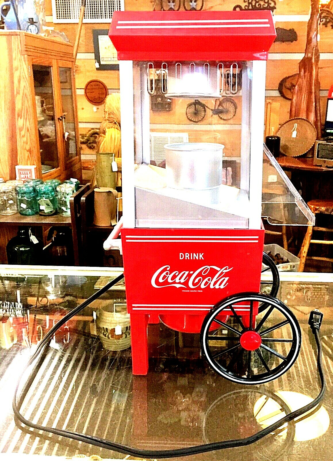 Nostalgia OFP501COKE Coca-Cola 12-Cup Hot Air Popcorn Maker