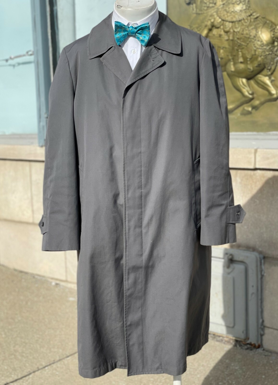 Vintage LONDON TOWNE Gray Full Length Comfort Lined Trench