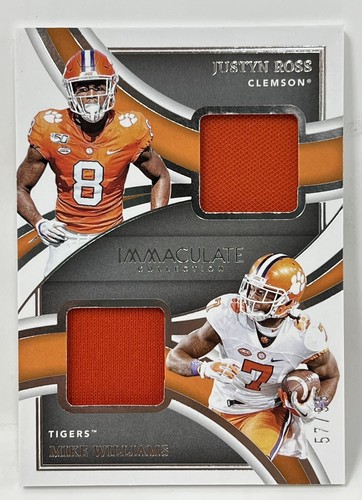 2022 Panini Immaculate Collection Collegiate Justyn Ross Mike Williams #IDJ-JRO