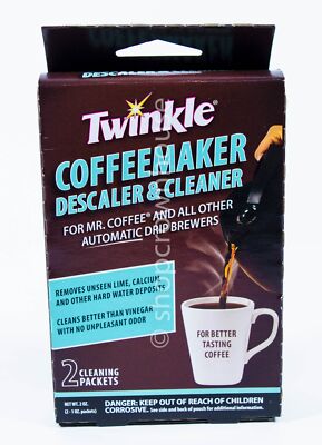 1 Twinkle Coffee Maker Descaler & Cleaner Mr. Coffee 2oz box = 2 packets