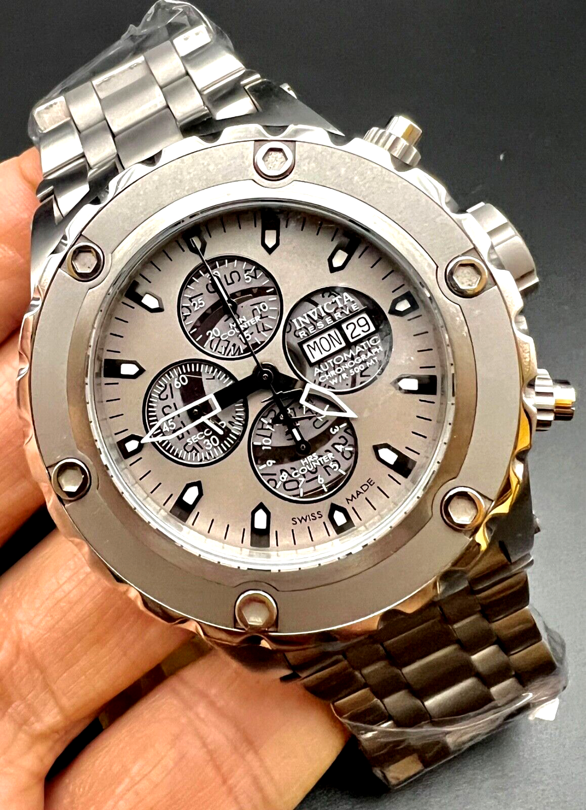 50s 希少 高級 INVICTA スモセコ 風防新品交換済 腕スイス製 時計