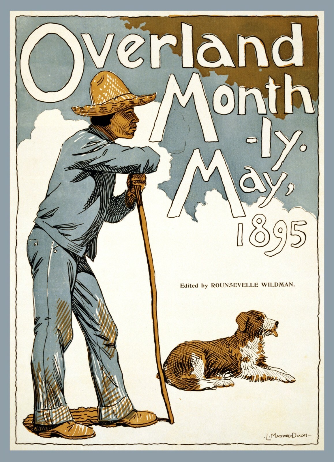 10110.Decoration Poster.Wall Art.Home room.Overland.1895 Farmer and pet dog
