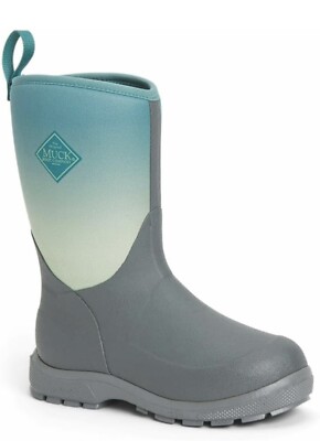 Muck Boot Kid's Element, Gray/Teal Fade