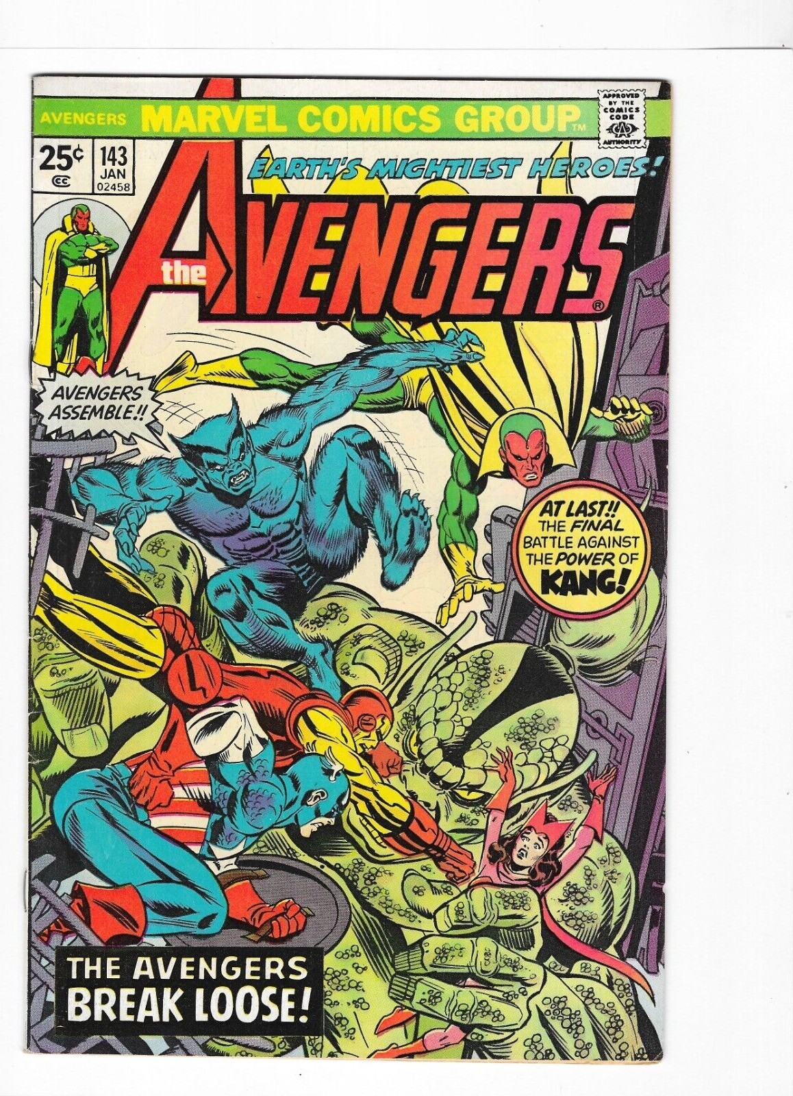Marvel Comics 1976 the Avengers #143 the avengers break loose