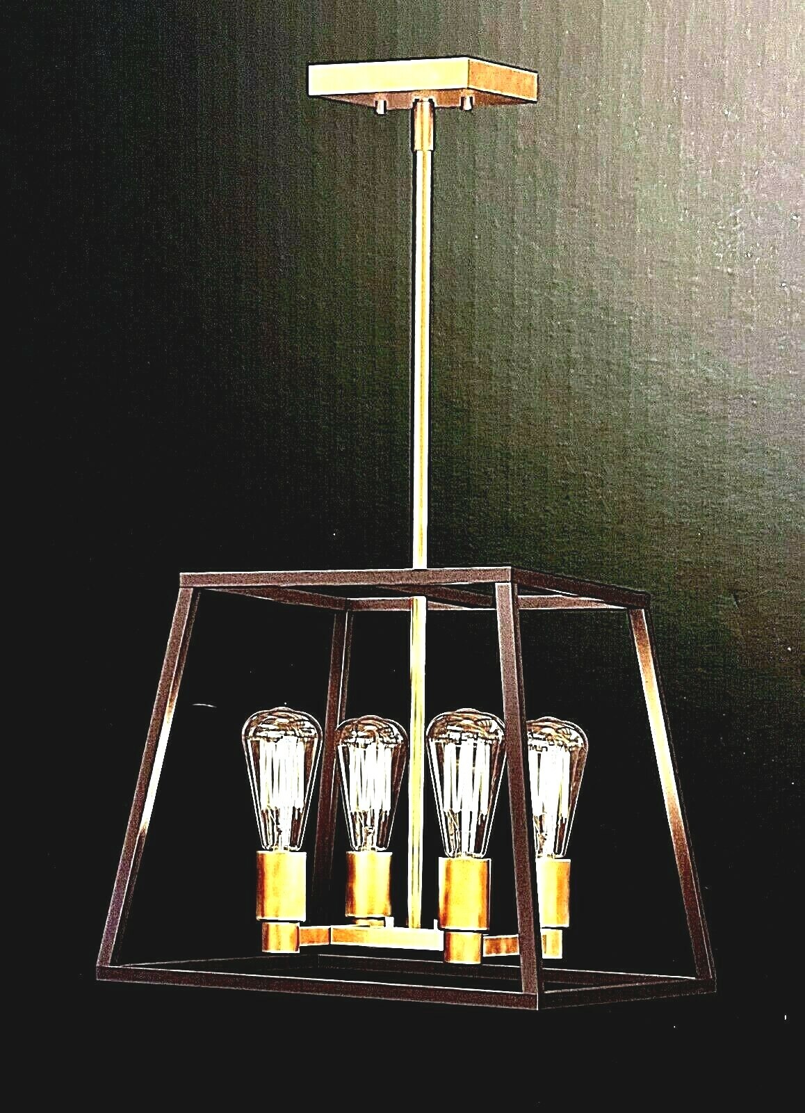 Artika Carter Square 4 Light CHANDELIER 15x15x63 inches Painted Steel NIB eBay