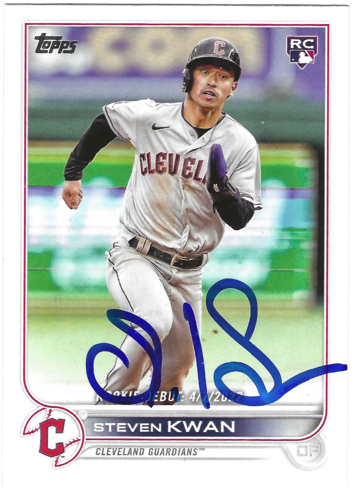 MLB - 【Topps】 Road To Opening Day Steven Kwan 2025 Topps NOW Road To Opening Day Steven Kwan On Card Auto