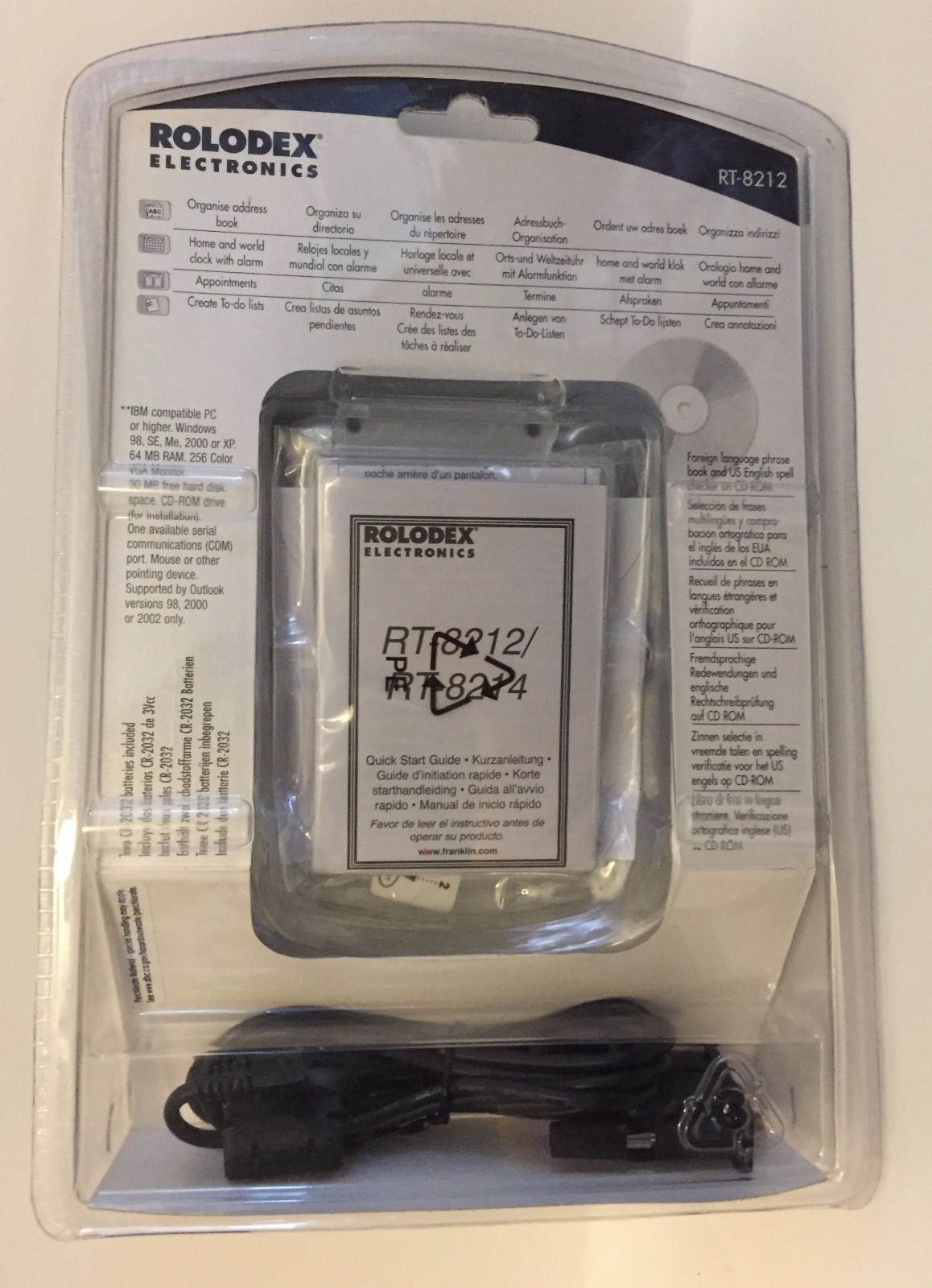 Franklin Rolodex Electronics 1MB Personal Digital Assistant - RT-8212 - New PDA