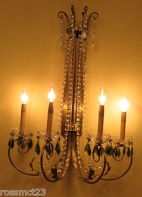 Vintage Lighting 1950 Mid Century Hollywood Regency. ONE chandelier. TWO sconces