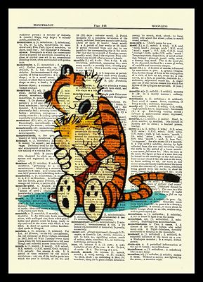 Calvin and Hobbes Dictionary Art Print Book Page Picture Poster Comic Book Decor