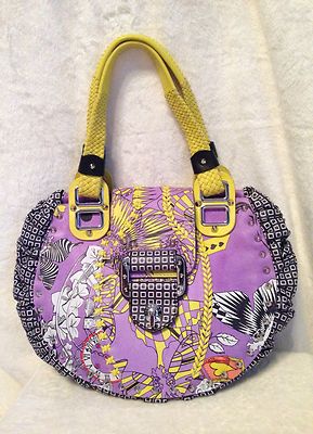 *NEW* VERSACE ALICE Purple Black Yellow SHOW Handbag, Limited Edition