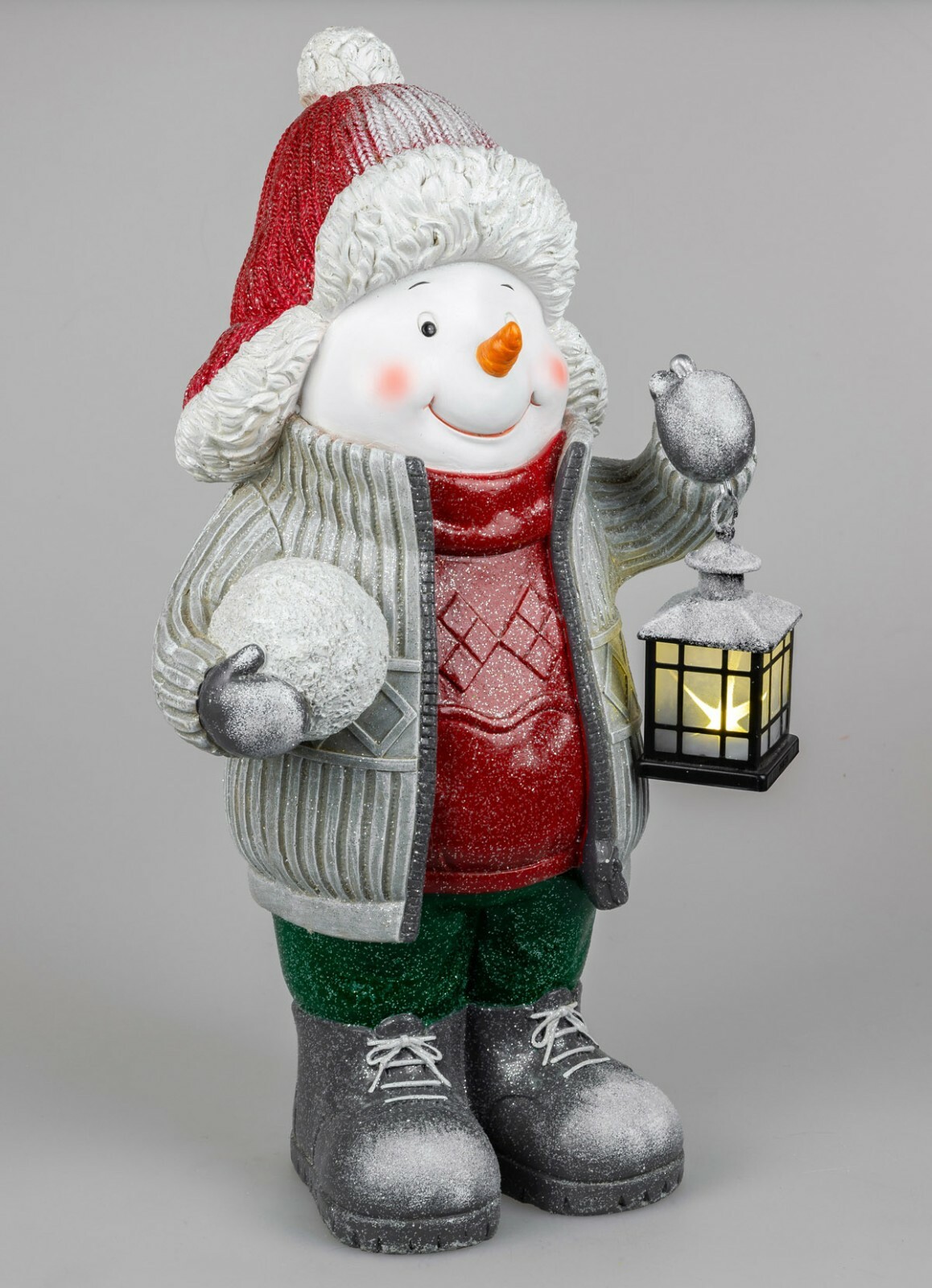 Formano Schneemann mit LED Laterne Winterzeit H. 62 cm