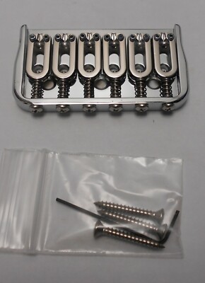 Hipshot 6 String Fixed Guitar Bridge Chrome .125 floor height - BLEMISHED