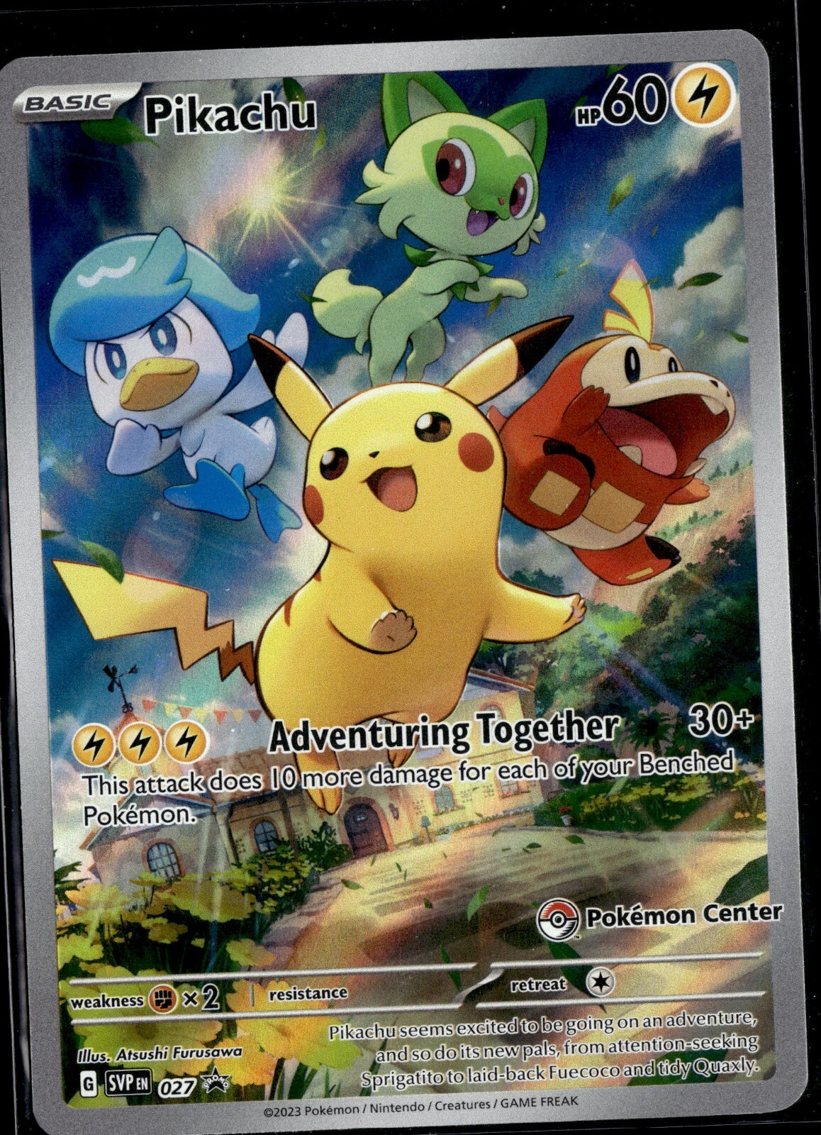 未使用 2003 5th pokemon center ポケモンセンター 限定 Pikachu 027 SVP 027SVP Pokemon Center Stamp Stamped Paldea