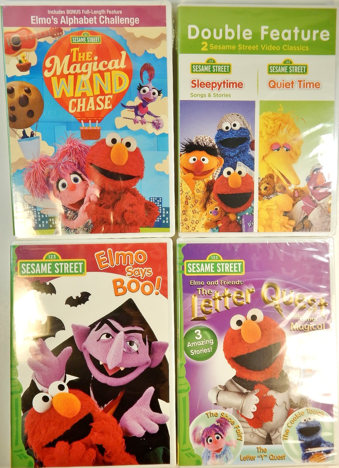Sesame Street NEW 4 DVD Lot Educational Children Films w