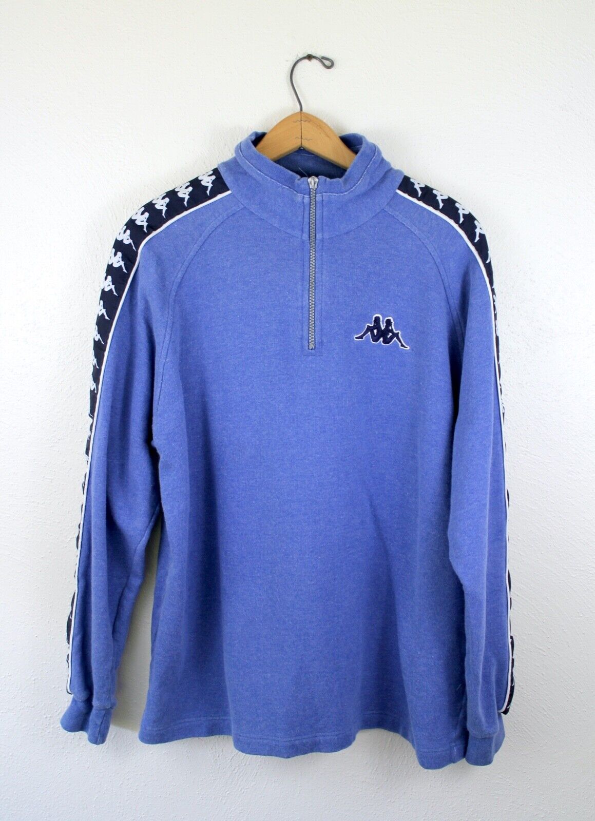Vintage Kappa 1/4 Zip Sweatshirt 90s L Tape Logo Soccer Samba Blue Jersey Vintage Kappa 1/4 Zip Sweatshirt 90s L Tape Logo Soccer Samba Blue Jersey