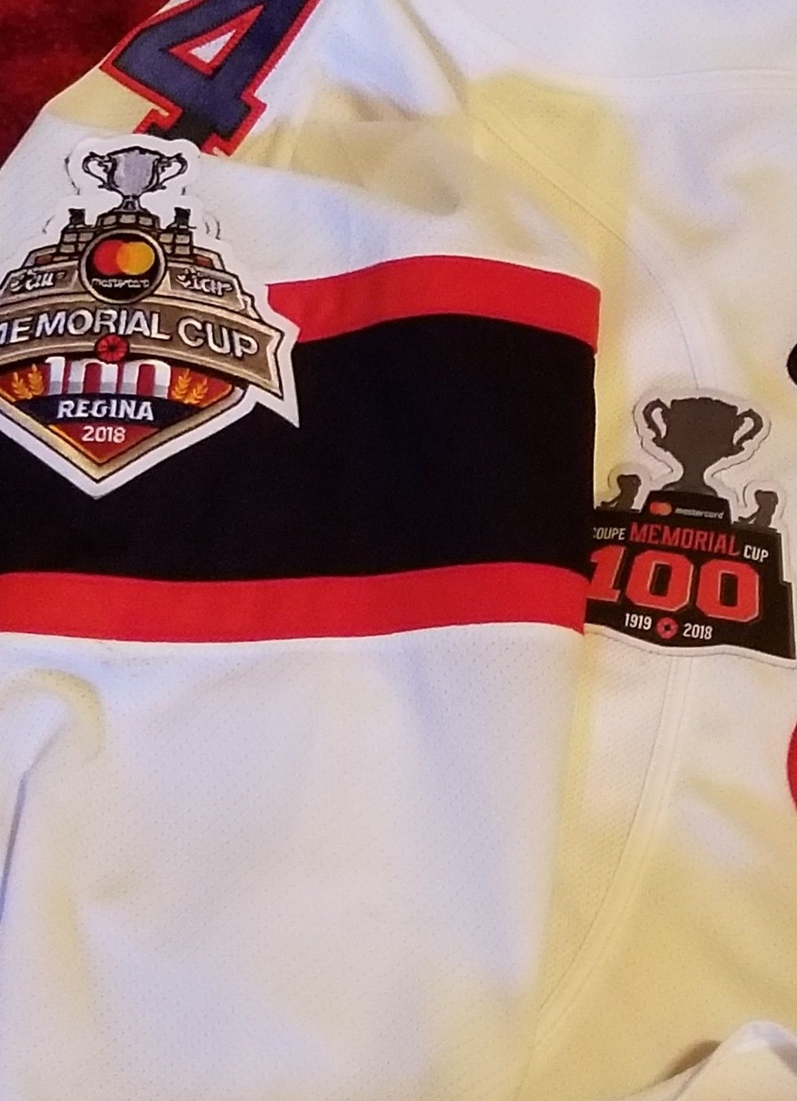 CALE FLEURY REGINA PATS GAME WORN MEMORIAL CUP FINALS JERSEY MONTREAL CANADIENS