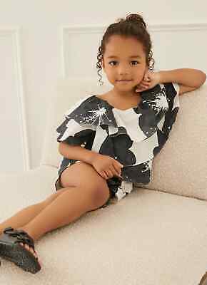 SOMETHING NAVY Baby Girl's Floral Printed Linen Ruffle Top 6 Years NEW 31980