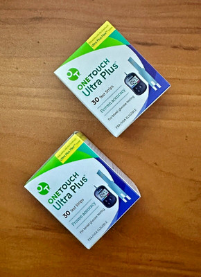 60 30ct X 2 One Touch Ultra Plus Test Strips Special $$$ 30×3 Exp. 2025