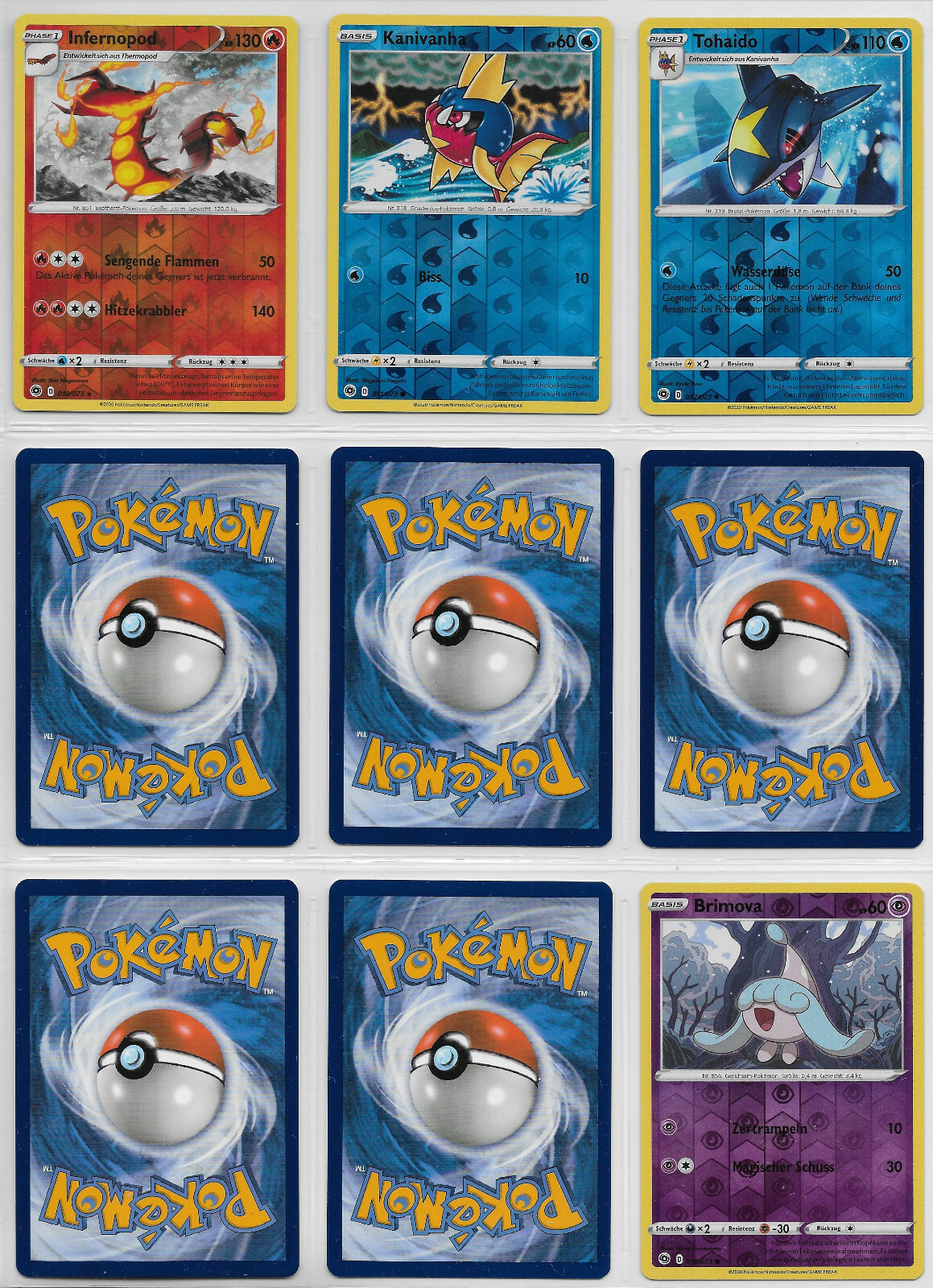 Lot - Reverse Holo -Pokemon Basis Karten Sammlung- Weg des Champs 2020 -DE- Mint