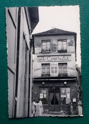 PHOTO ancienne PARIS Butte MONTMARTRE Café restaurant LE CONSULAT Sacre coeur