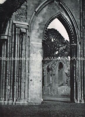 Glastonbury Abbey Somerset Vintage Print Old Picture 1941 IHLE#22