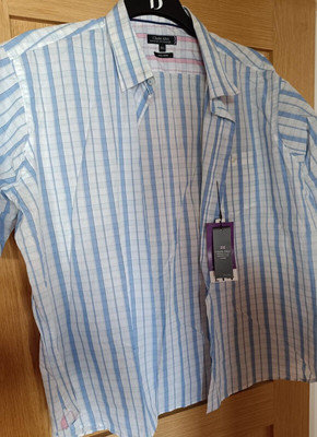 Casual Shirt - white / Blue XXL 18.5 - George