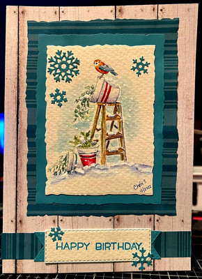Harvest chair & ladder  2p set see photo 2 example Art impression rubber stamps