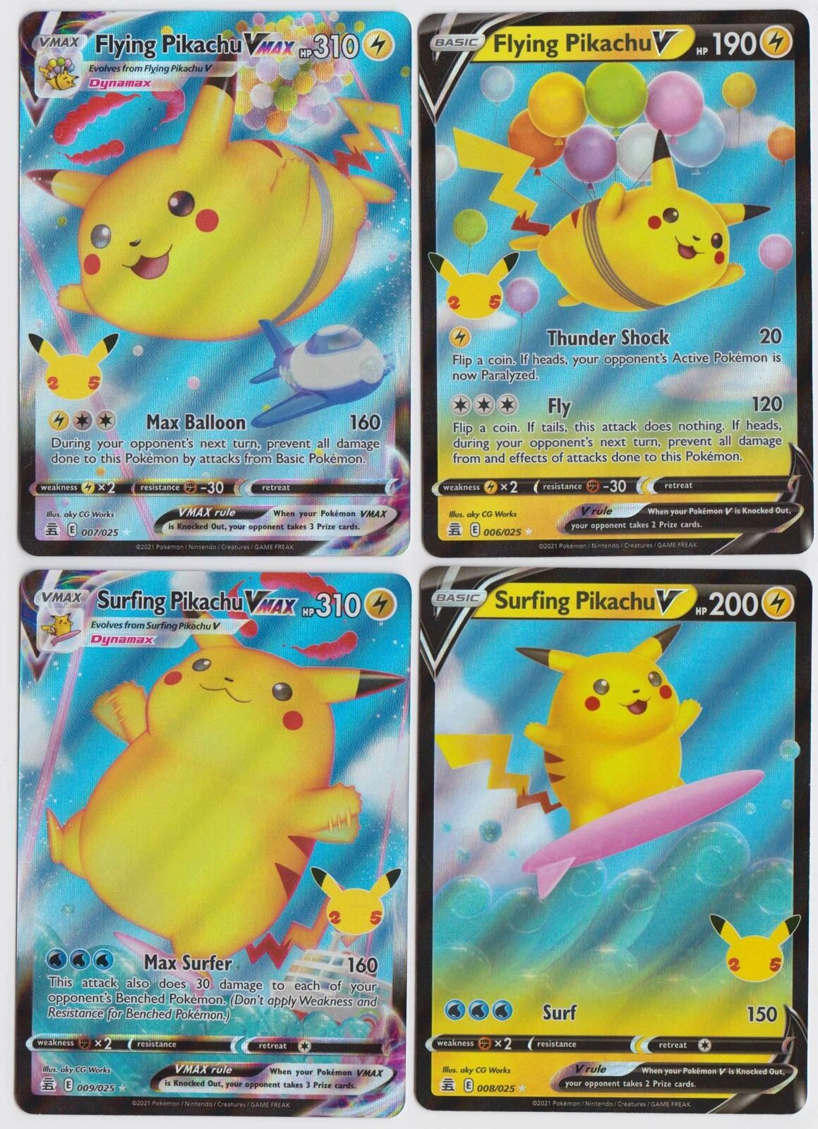 Pokemon Celebrations 25th Anniversary Pikachu Flying Surfing Pokemon Celebrations 25th Anniversary Pikachu Flying Surfing