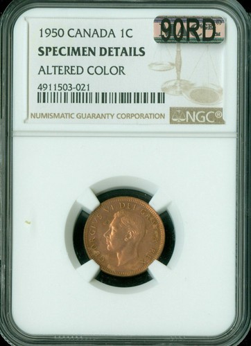 サントリー - サントリー　マイレージ　1950点 1950 CANADA CENT NGC SPECIMEN SP63 MAC 90RD ALTERED COLOR