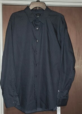 Men's Apt. 9 Blue Paisley Collar  Dress Casual Shirt XL NWT