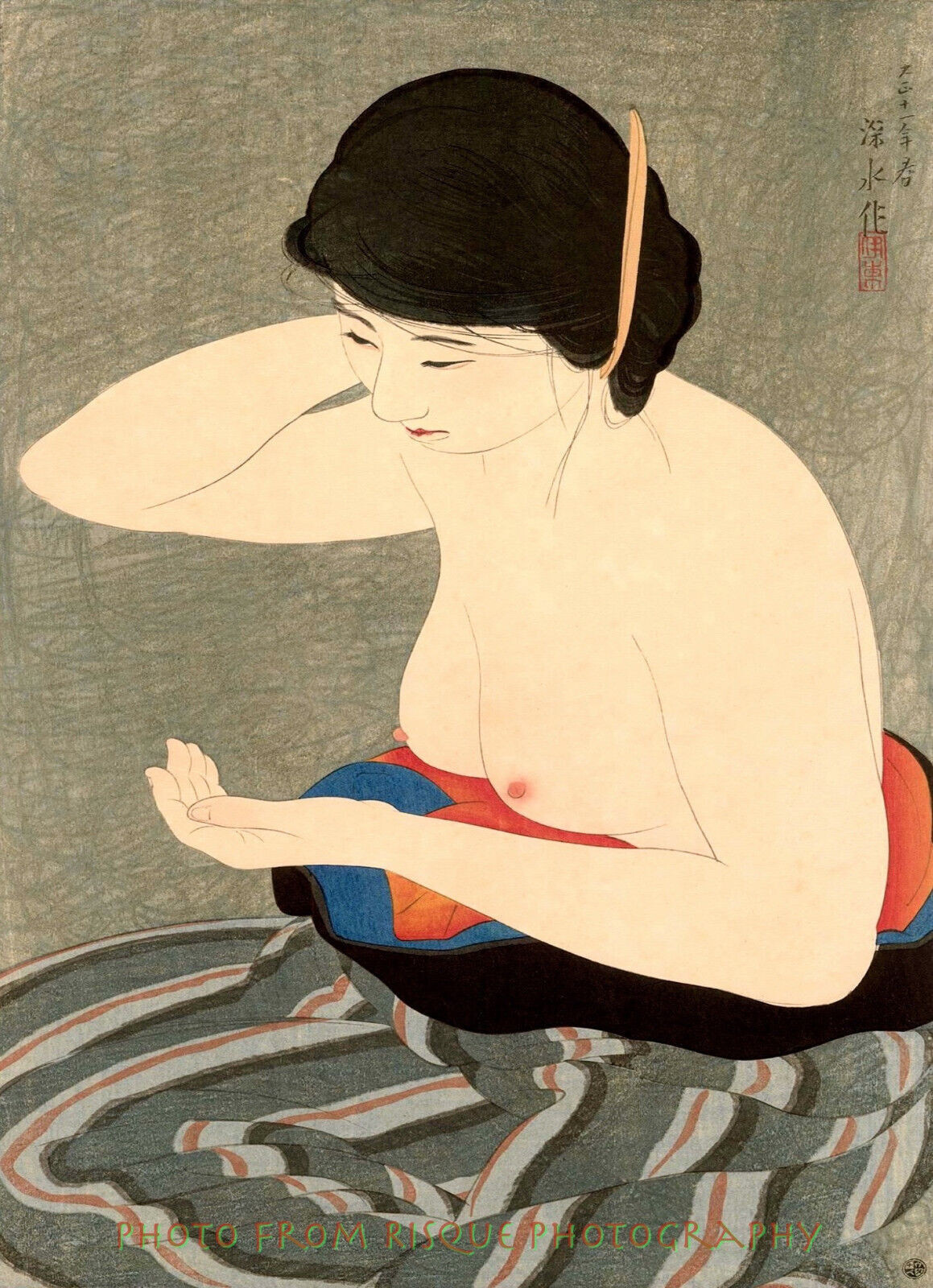 Japanese Woman Applying Make-up 8.5x11" Photo Print Ito Shinsui Fine Art