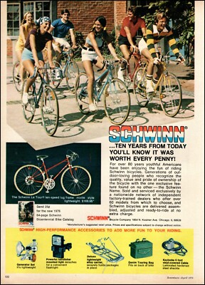 1976 vintage AD SCHWINN Bicycles La Tour Ten Speed Bikes