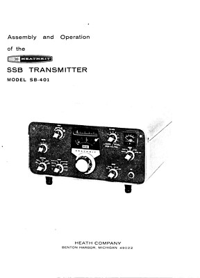 Assembly & Operation Manual Instructions for Heathkit SB-401 Ssb