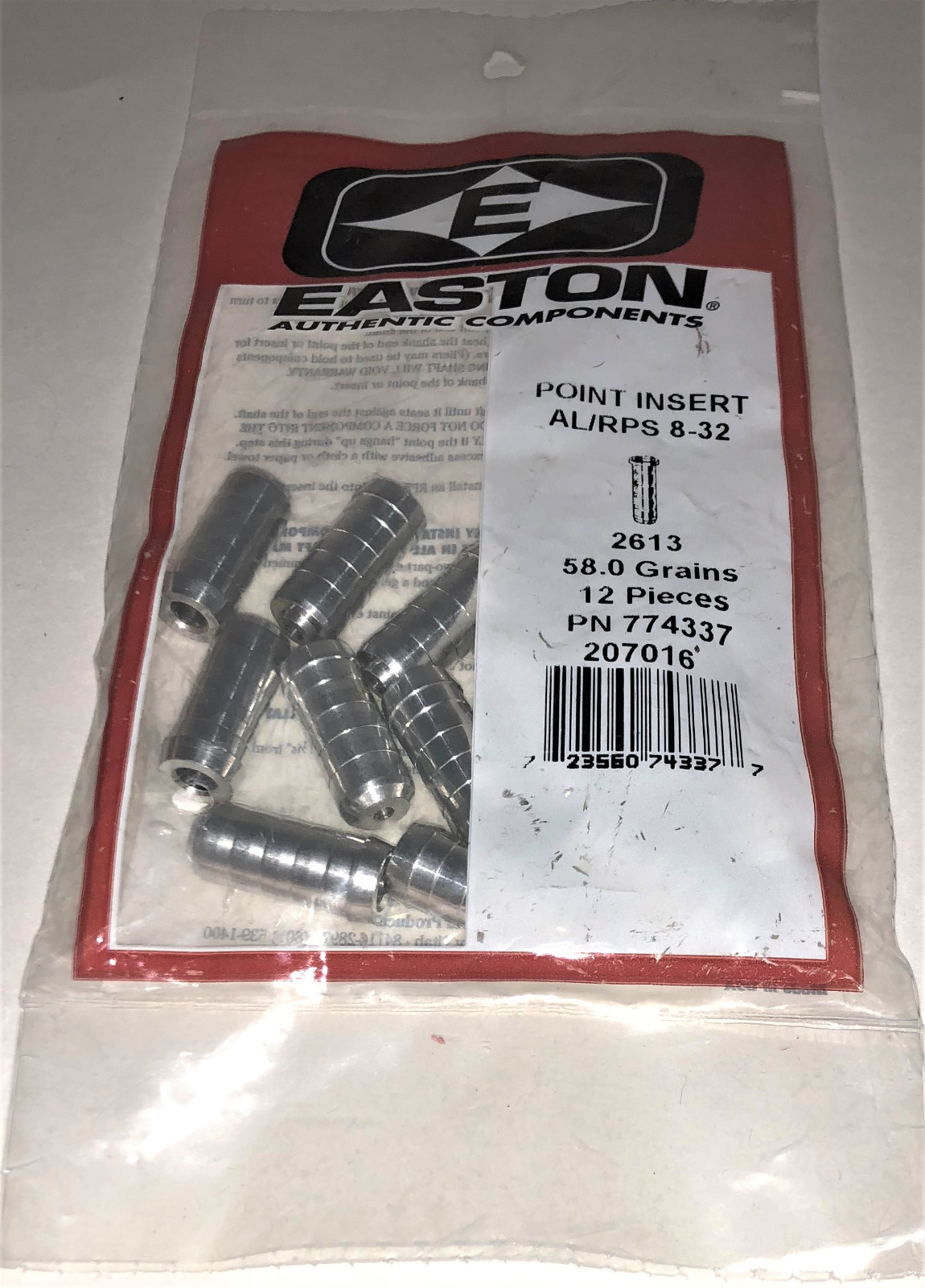 Easton - Point Inserts - AL/RPS 8-32" Threads - Choose Model