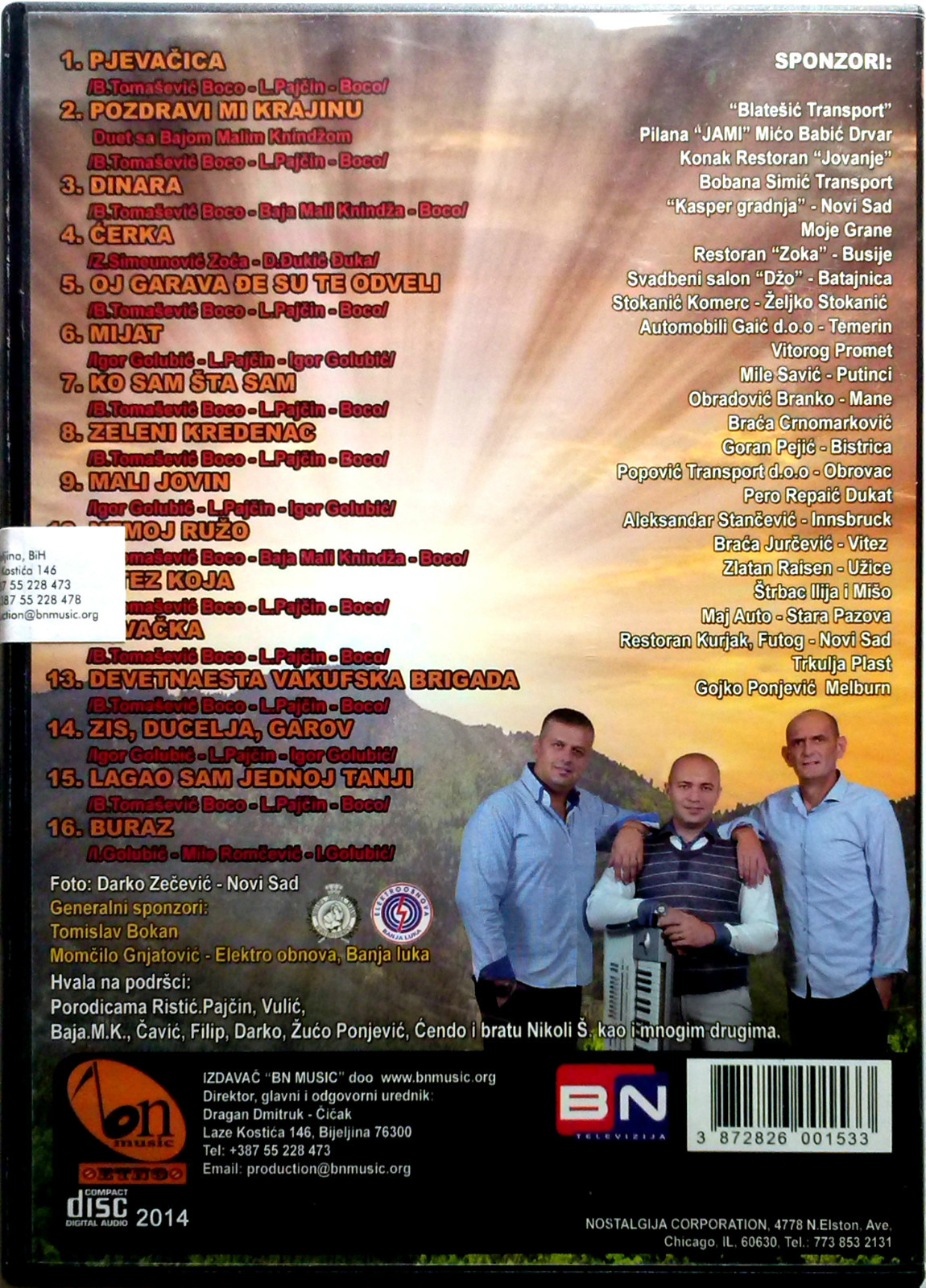 CD GOCI I LAZO - POZDRAVI MI KRAJINU album 2014 Serbia Bosnia Croatia bn music