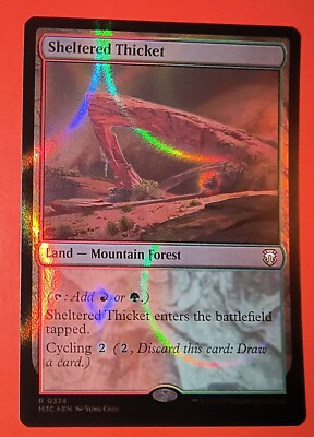 Sheltered Thicket: MTG  Rare,#374, M3C: Ripple Foil/ Magic/ Land
