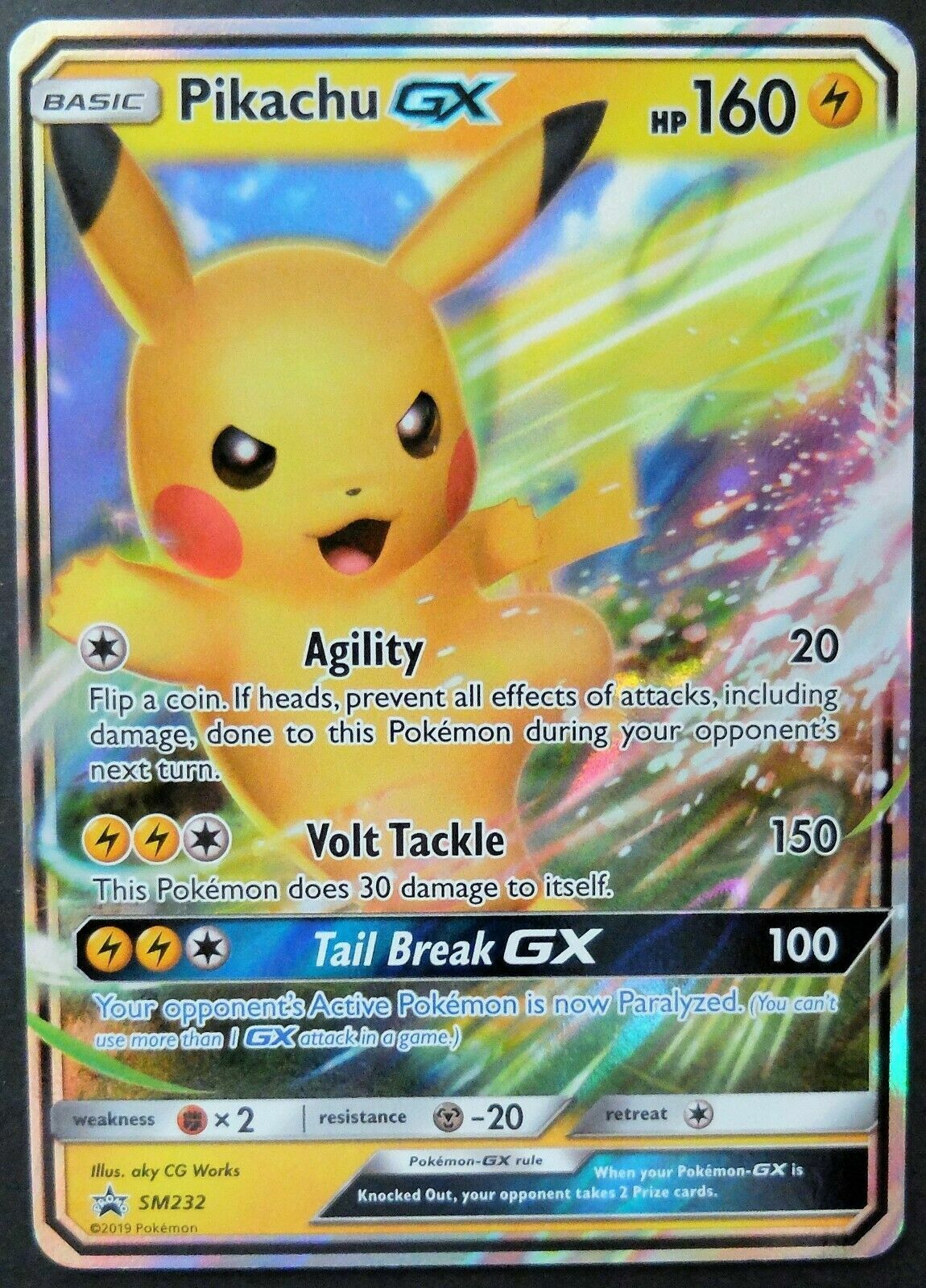 Pokémon Pikachu GX SM232 HOLO JUMBO | 1 CARD + FREE