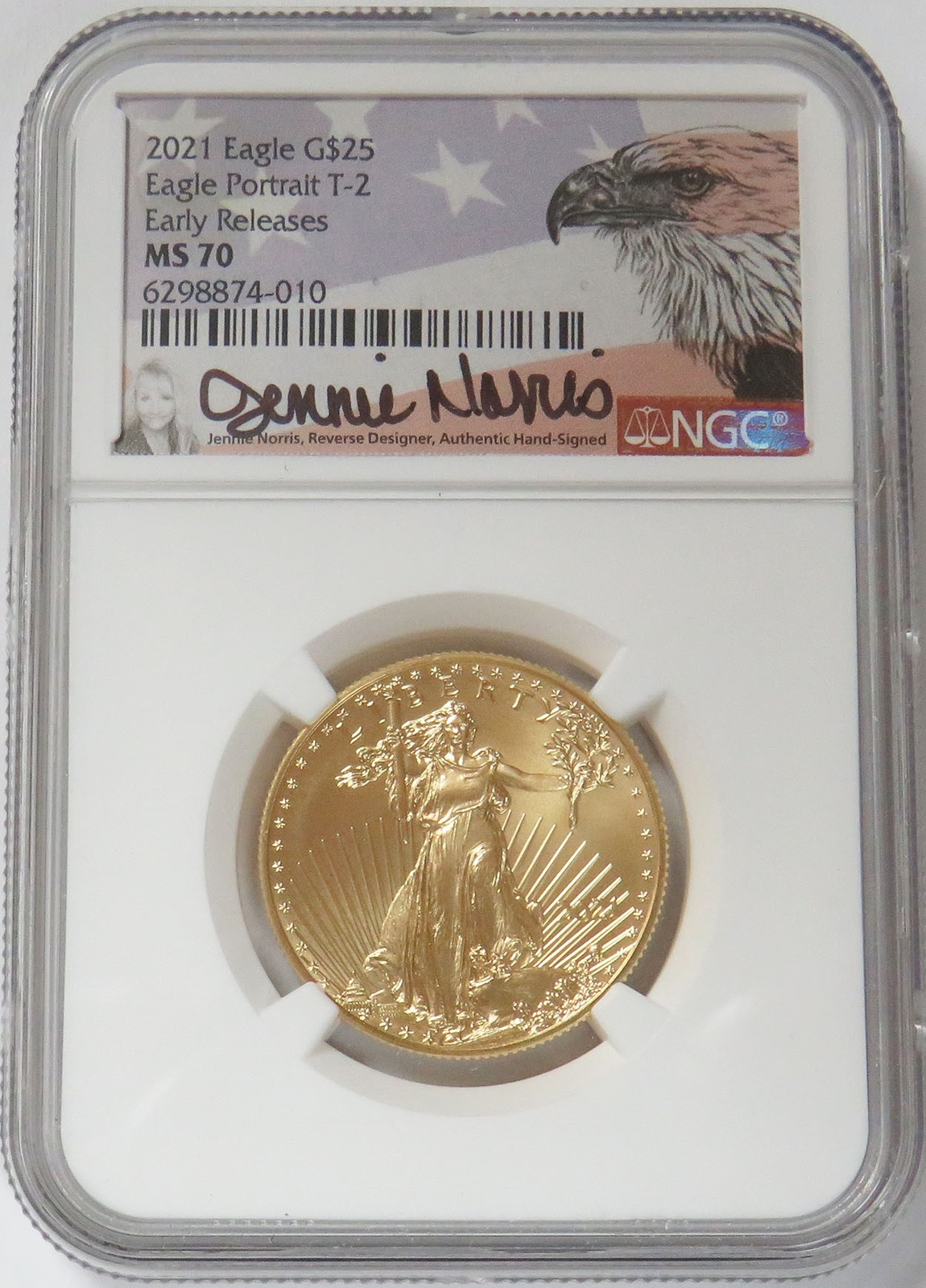 (No 0707) AMERICAN EAGLE 22インチ ブルー 2022 1 oz Silver American Eagle Burnished MS70 coin