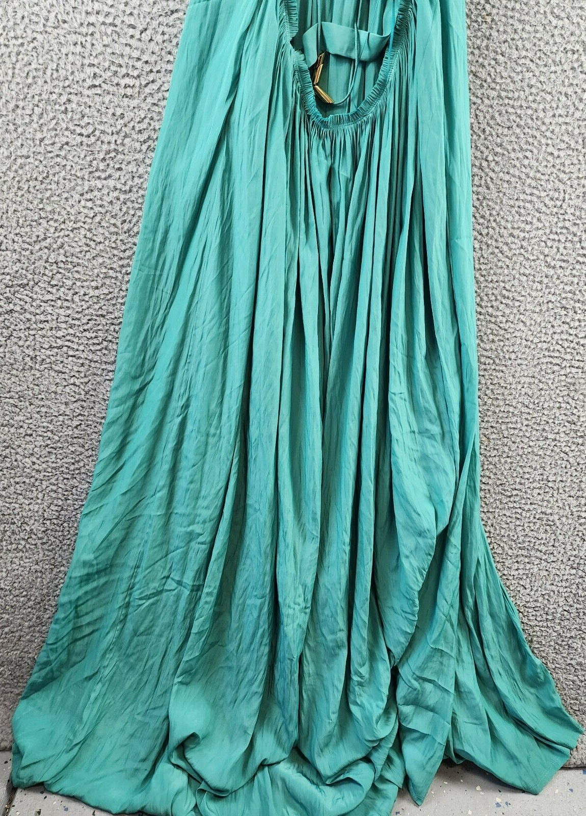 LANVIN Paris Embellished Pleated Maxi Dress Women's Green Fully Pleated - Picture 10 of 13