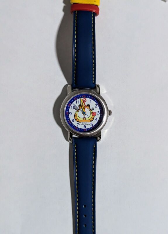 Vintage Garfield Wristwatch, Blue, Head and Face