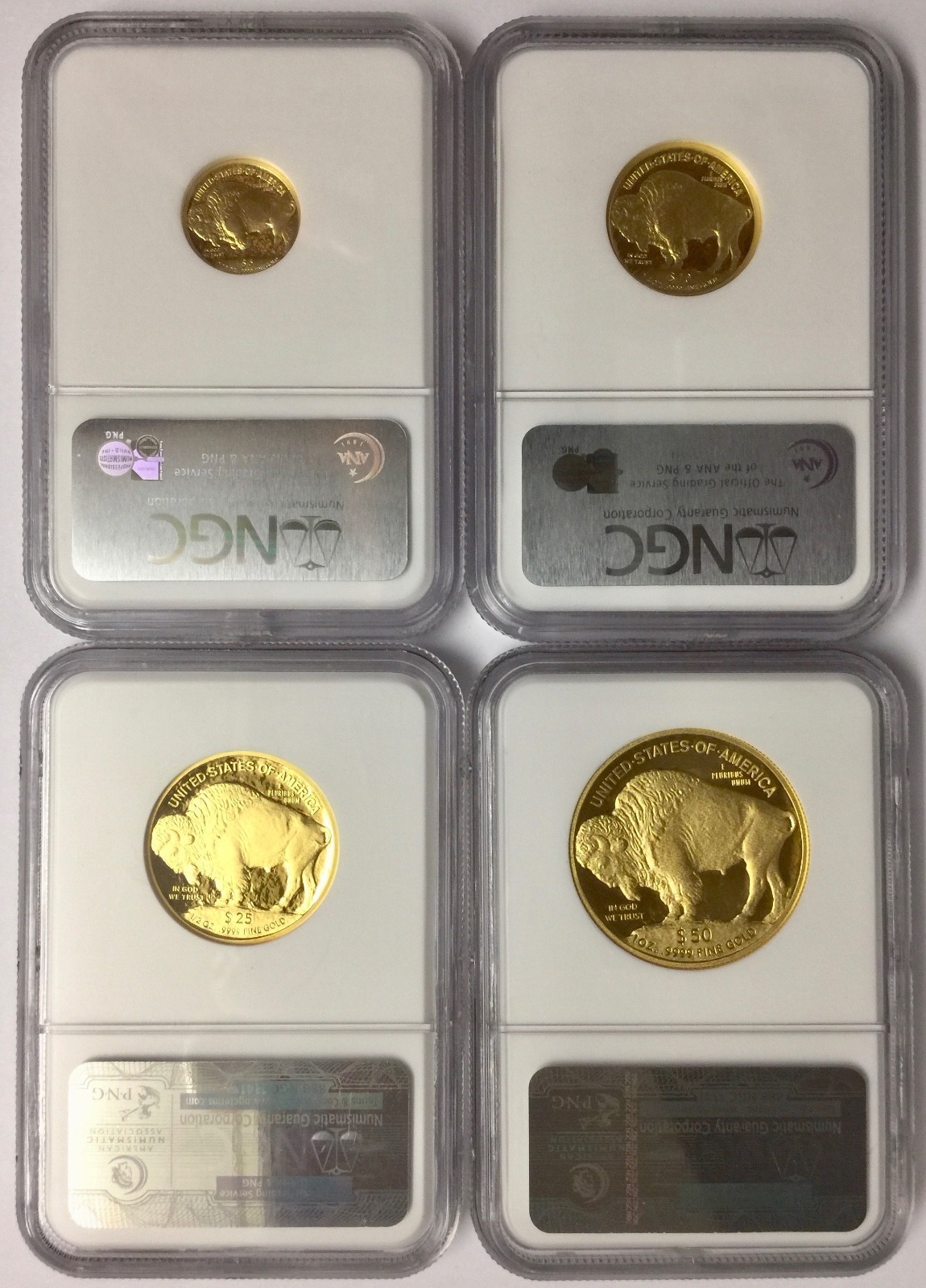 2008-W 4-Coin Proof Gold Buffalo Set PF-70 NGC ER