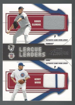 Roger Clemens Kerry Wood 2004 Playoff Prest L-L Double Mats Jsy's 61/100 Card# 3