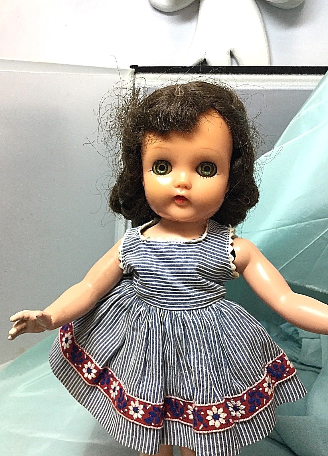 Ideal P90  “Princess Mary” Toni Family 1950s RARE Hinged Hips + Toni Dress 14”